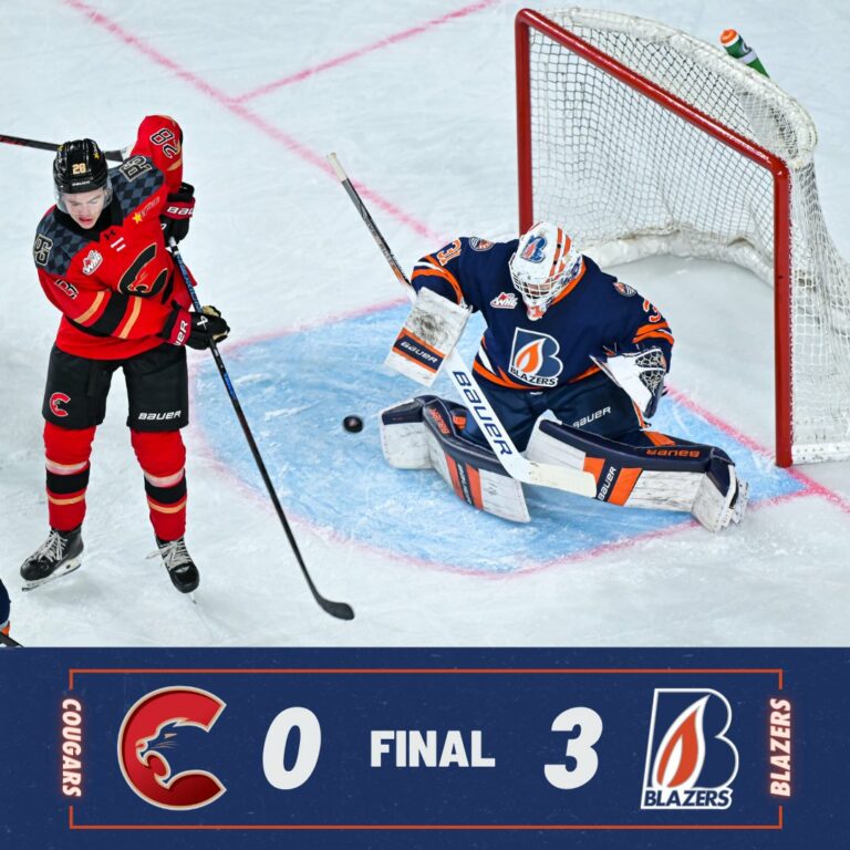 BLAZERS WIN 3-0 OVER COUGARS