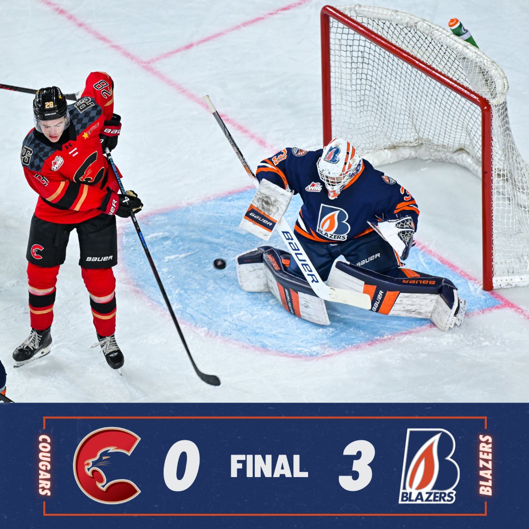 BLAZERS WIN 3-0 OVER COUGARS