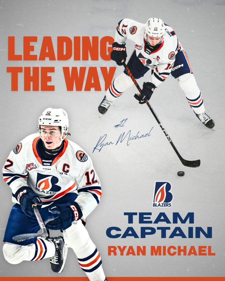 RYAN MICHAEL 39TH CAPTAIN OF THE KAMLOOPS BLAZERS