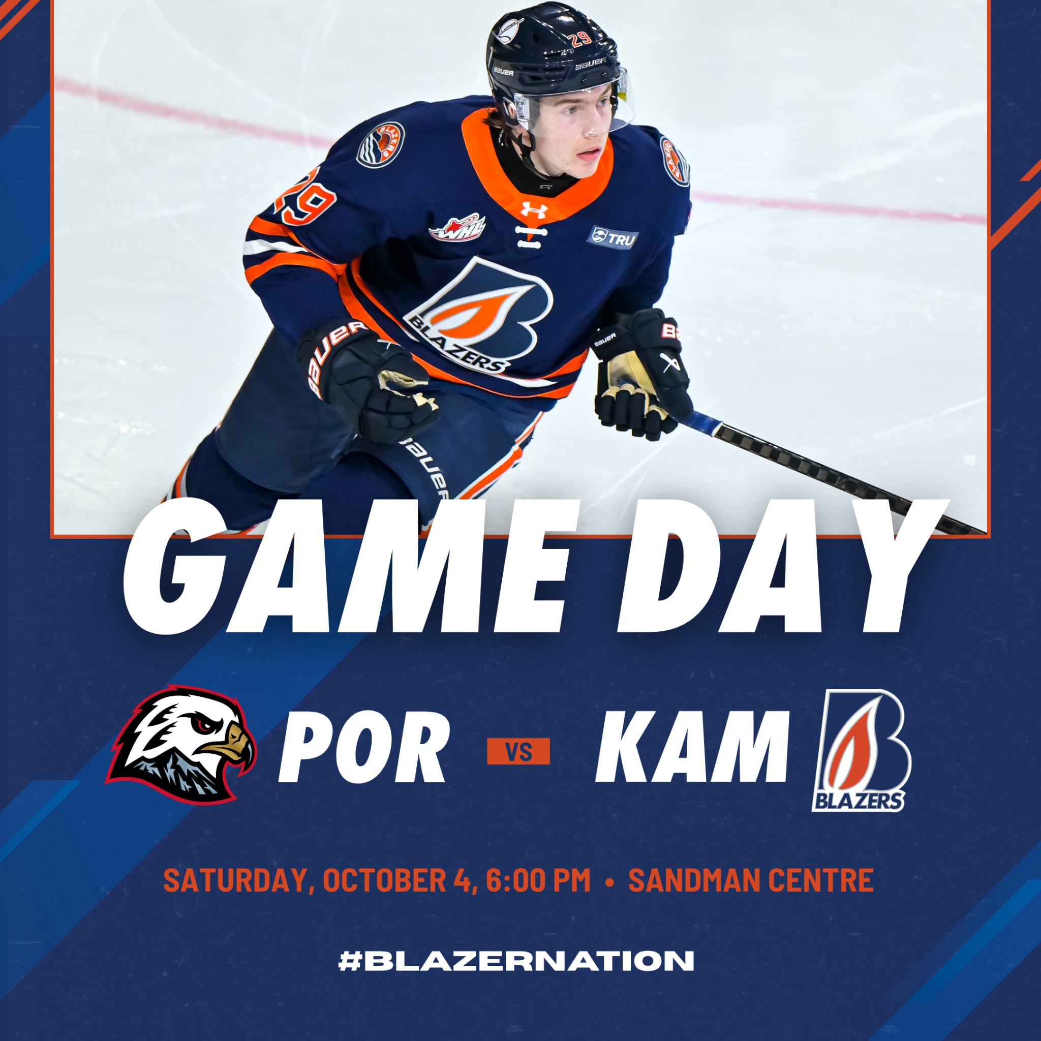 BLAZERS HOST WINTERHAWKS AT 6PM